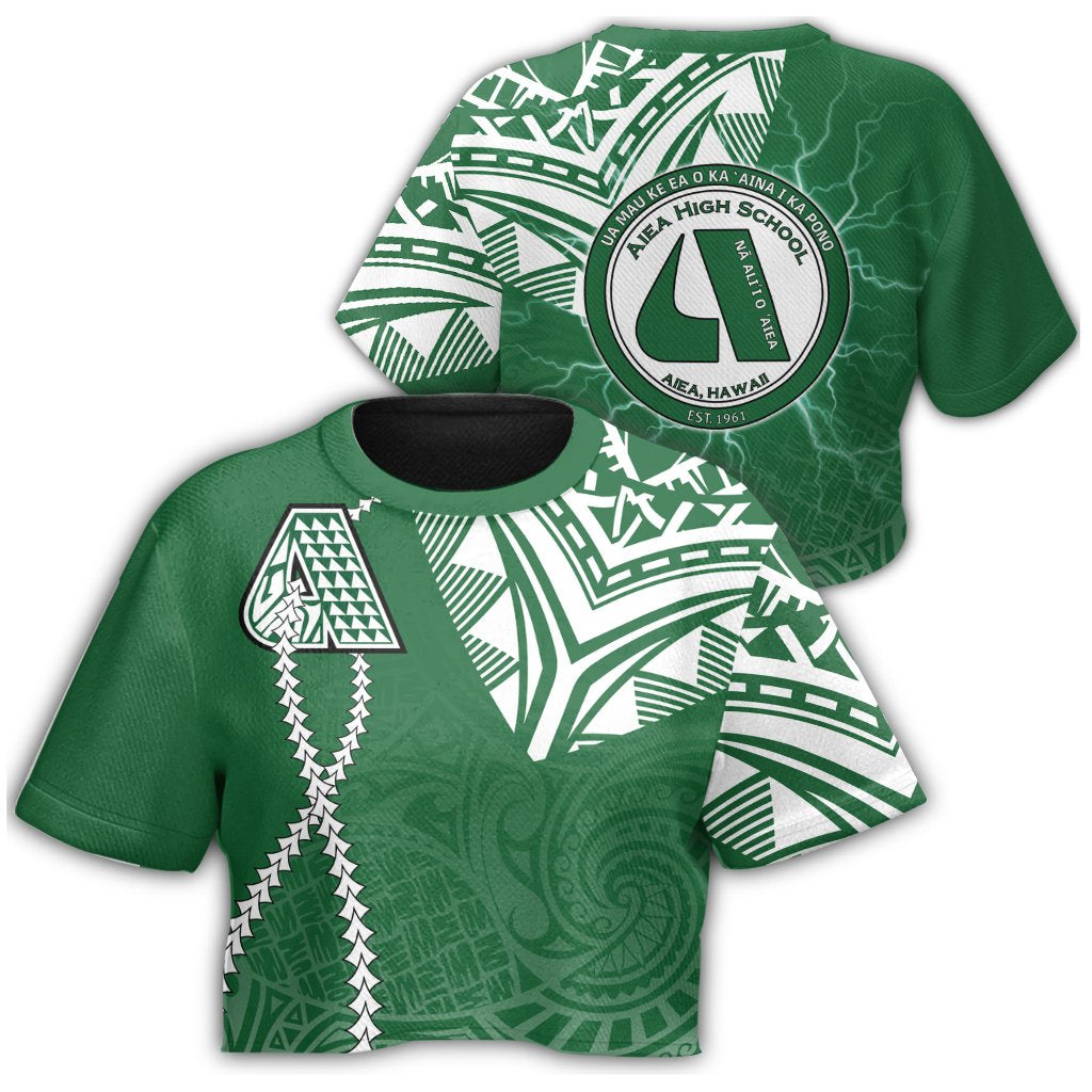 hawaiiCrop Top T - Shirt - Aiea High Crop Top T - Shirt - Forc Style AH Female Green - Polynesian Pride