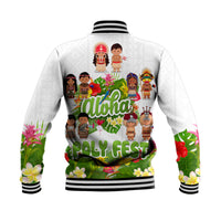 Aloha Poly Fest 10th Annual Baseball Jacket Tropical Palm Leaf Flower LT9 - Polynesian Pride
