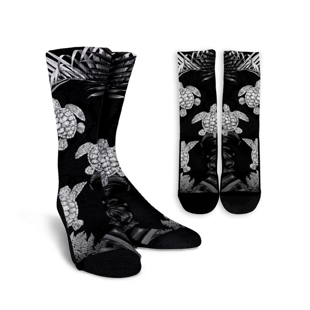 Hawaiian - Silver Tropical Turtle Crew Socks AH Crew Socks White - Polynesian Pride