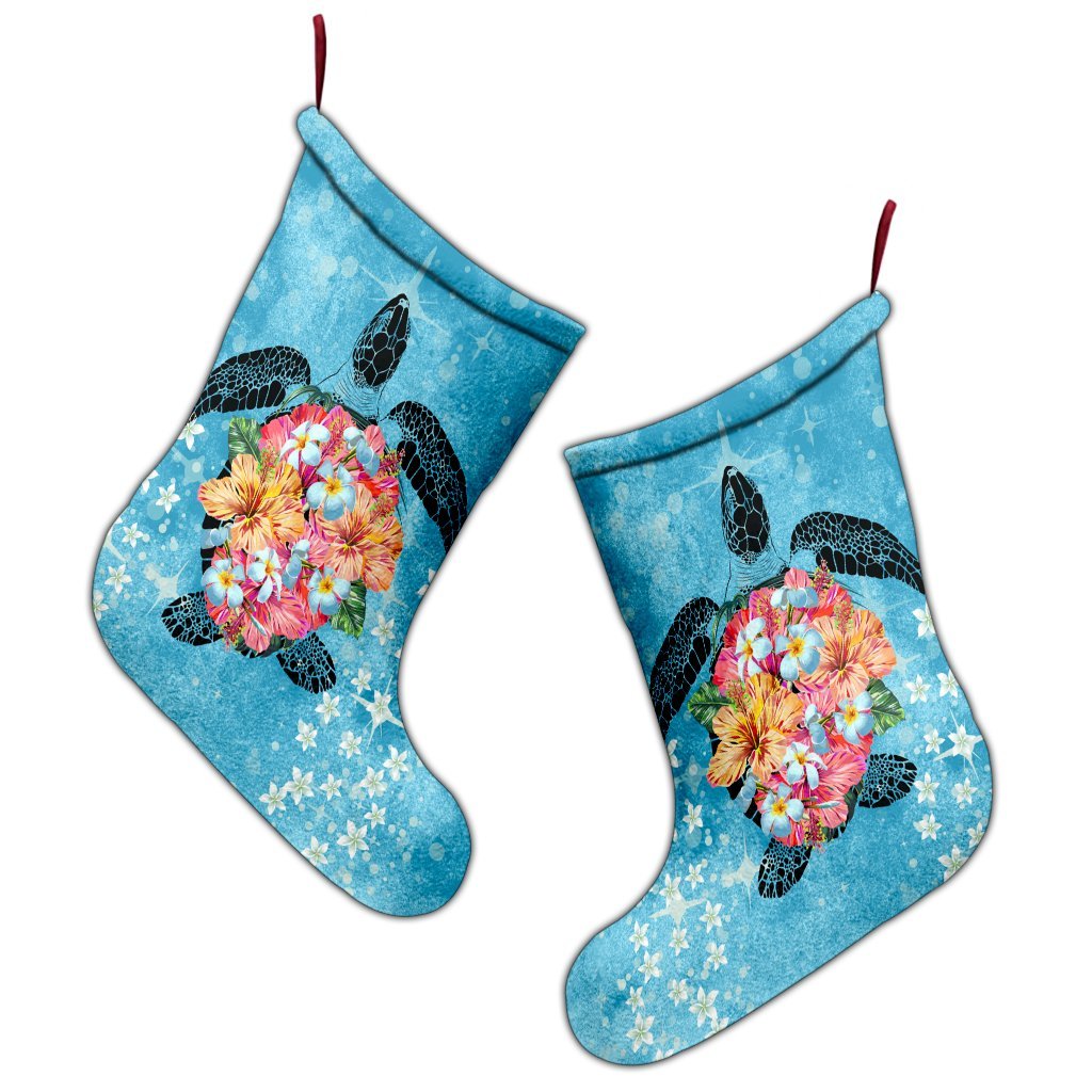 Hawaiian - Hawaii Turtle Hibiscus Plumeria Christmas Stocking - AH - Polynesian Pride