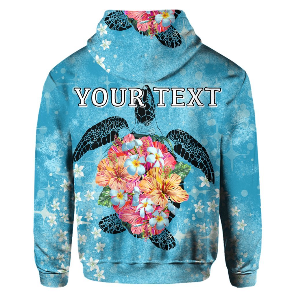 Custom Hawaiian Hawaii Turtle Hibiscus Plumeria Hoodie - Polynesian Pride
