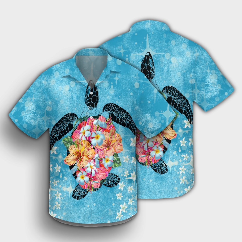 Hawaiian - Hawaii Turtle Hibiscus Plumeria Hawaiian Shirt - AH - Polynesian Pride