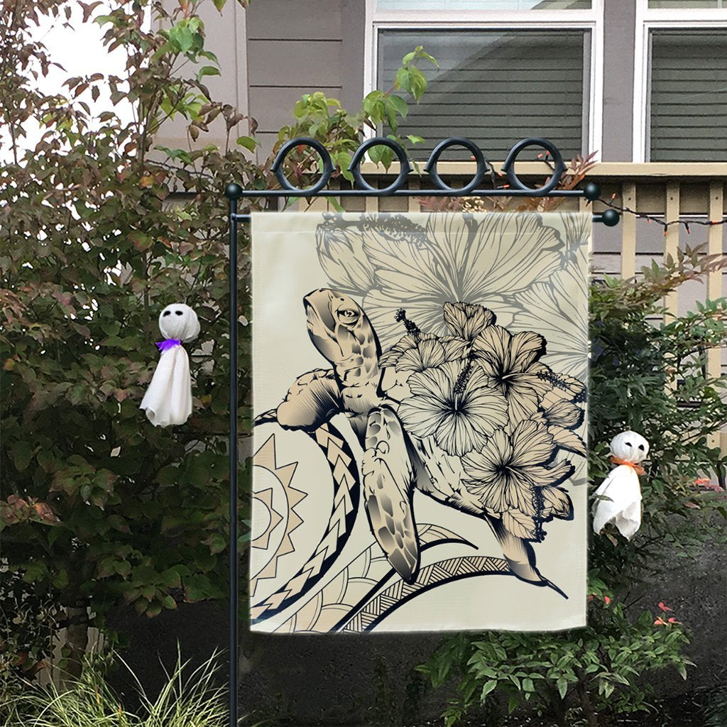 Hawaiian - Hawaii Turtle Hibiscus Polynesian Vintage Flag - Beige - AH - Polynesian Pride