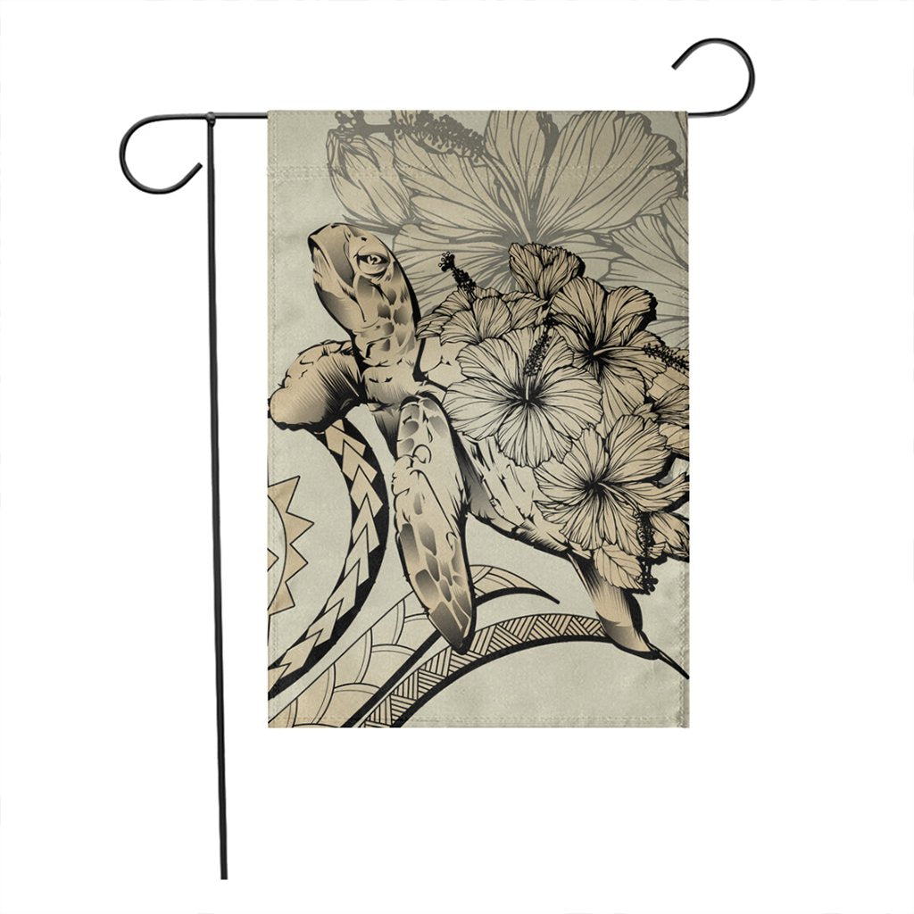 Hawaiian - Hawaii Turtle Hibiscus Polynesian Vintage Flag - Beige - AH - Polynesian Pride