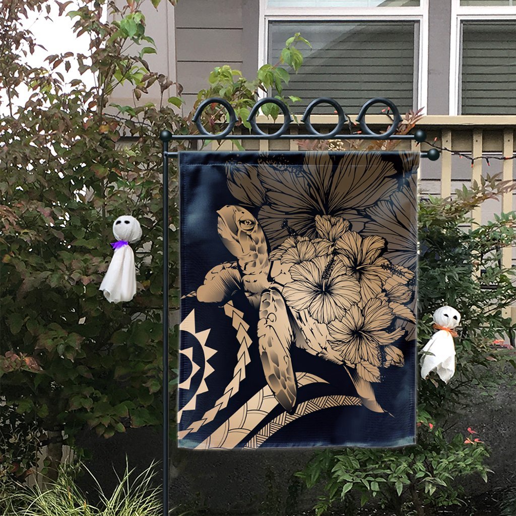 Hawaiian - Hawaii Turtle Hibiscus Polynesian Vintage Flag - Gold - AH - Polynesian Pride