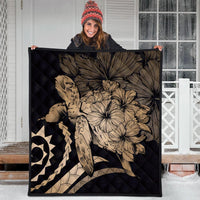 Hawaiian - Hawaii Turtle Hibiscus Polynesian Vintage Premium Quilts - Gold - AH - Polynesian Pride