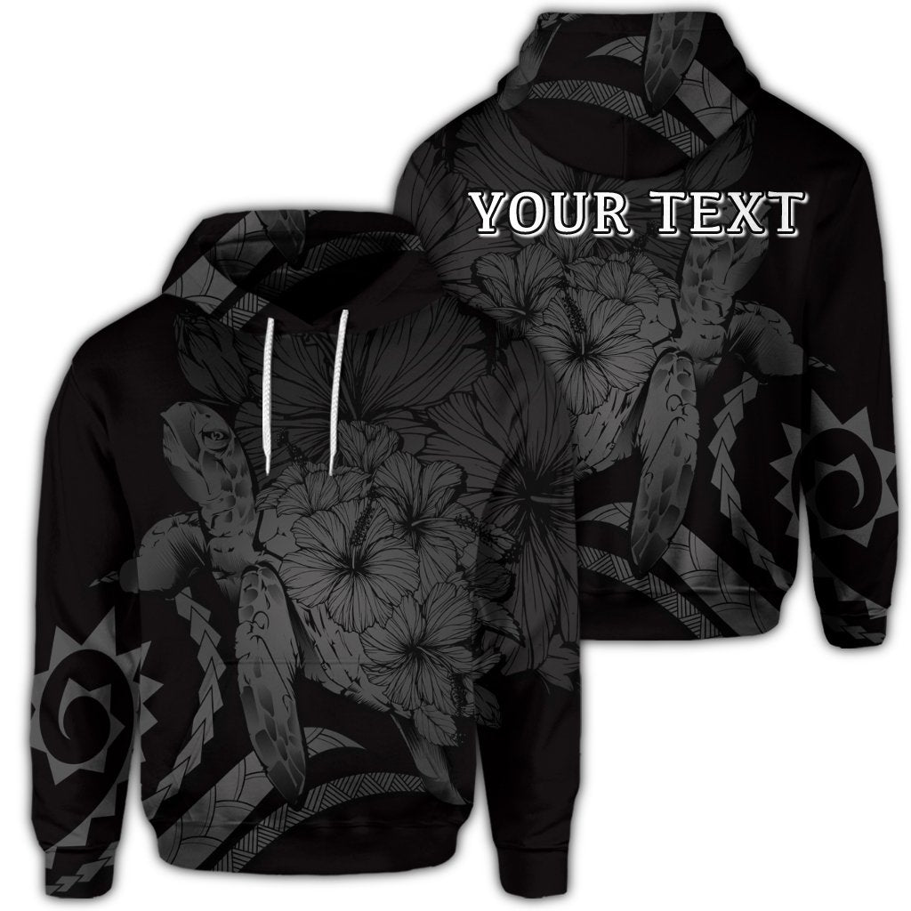 Custom Hawaiian Hawaii Turtle Hibiscus Polynesian Vintage Hoodie Gray Unisex Art - Polynesian Pride
