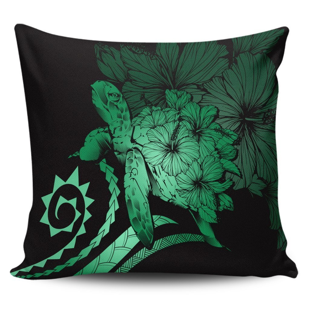 Hawaiian - Hawaii Turtle Hibiscus Polynesian Vintage Pillow Covers - Green - AH Pillow Covers Black - Polynesian Pride