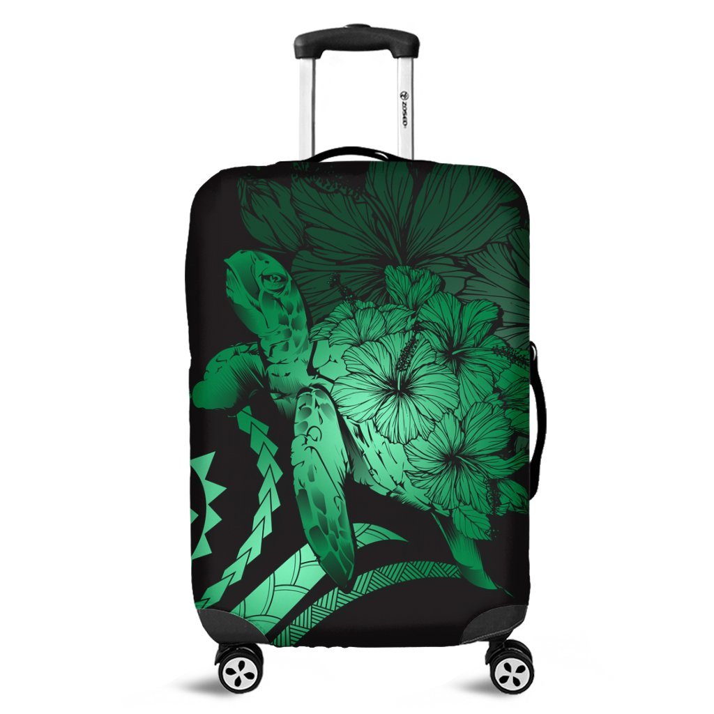 Hawaiian - Hawaii Turtle Hibiscus Polynesian Vintage Luggage Covers - Green - AH Black - Polynesian Pride