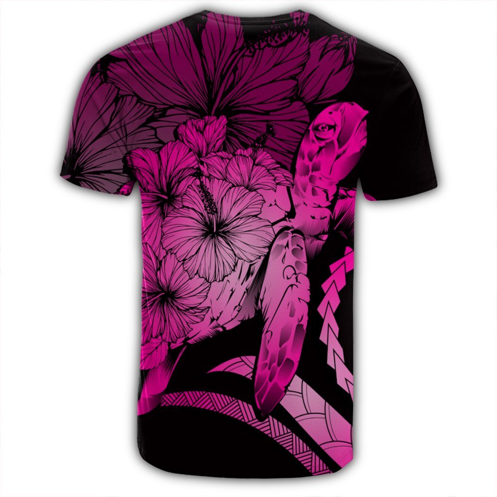 Hawaiian Hawaii Turtle Hibiscus Polynesian Vintage T Shirt Pink - Polynesian Pride