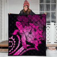 Hawaiian - Hawaii Turtle Hibiscus Polynesian Vintage Premium Quilts - Pink - AH - Polynesian Pride