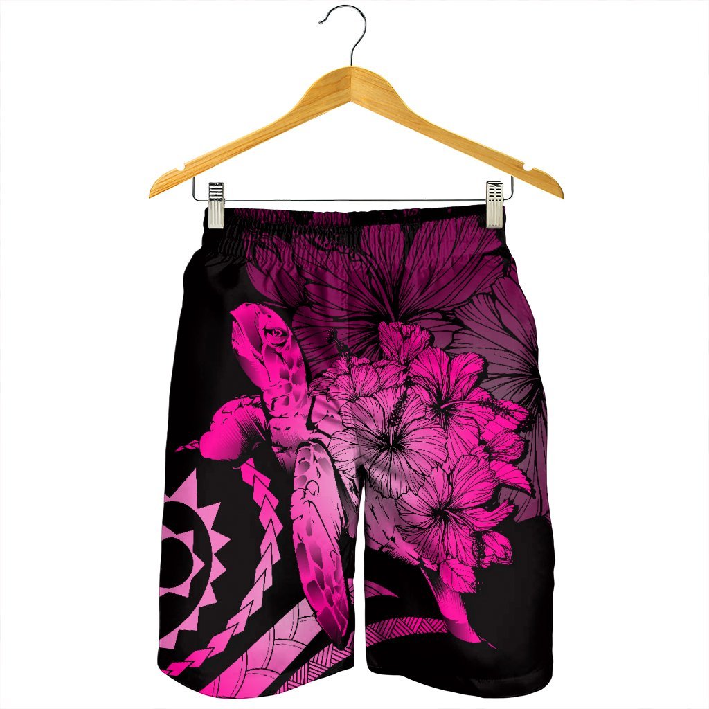 Hawaiian - Hawaii Turtle Hibiscus Polynesian Vintage Men's Shorts - Pink - AH - Polynesian Pride