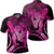 Hawaiian Hawaii Turtle Hibiscus Polynesian Vintage Polo Shirt Pink Unisex Black - Polynesian Pride