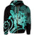 Hawaiian Hawaii Turtle Hibiscus Polynesian Vintage Zip Hoodie Turquoise - Polynesian Pride