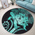 Hawaiian - Hawaii Turtle Hibiscus Polynesian Vintage Round Carpet - Turquoise - AH - Polynesian Pride