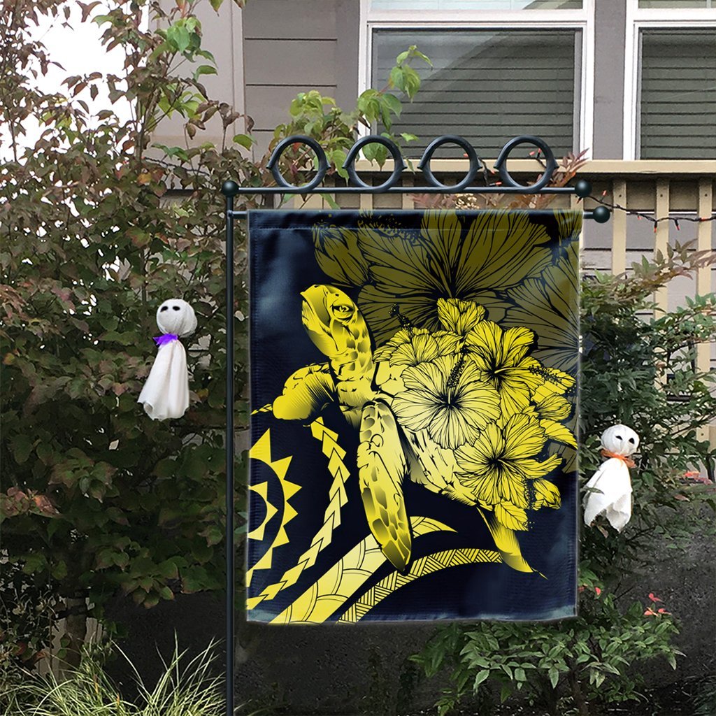Hawaiian - Hawaii Turtle Hibiscus Polynesian Vintage Flag - Yellow - AH - Polynesian Pride