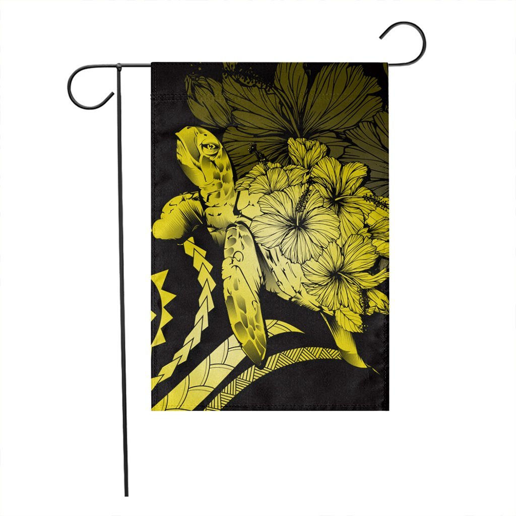 Hawaiian - Hawaii Turtle Hibiscus Polynesian Vintage Flag - Yellow - AH - Polynesian Pride