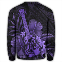Hawaiian - Hawaii Ukulele Flower Sweatshirt - Purple - AH - Polynesian Pride