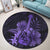 Hawaiian - Hawaii Ukulele Flower Round Carpet - Purple - AH - Polynesian Pride
