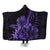 Hawaiian - Hawaii Ukulele Flower Hooded Blanket - Purple - AH Hooded Blanket White - Polynesian Pride