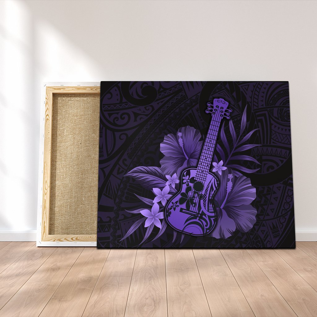 Hawaiian - Hawaii Ukulele Flower Canvas - Purple - AH Canvas Poly-cotton - Polynesian Pride