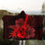 Hawaiian - Hawaii Ukulele Flower Hooded Blanket - Red - AH - Polynesian Pride