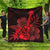 Hawaiian - Hawaii Ukulele Flower Premium Quilts - Red - AH Black - Polynesian Pride