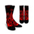 Hawaiian - Hawaii Ukulele Flower Crew Socks - Red - AH Crew Socks White - Polynesian Pride