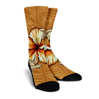 Hawaiian Vintage Hibiscus Crew Socks AH - Polynesian Pride