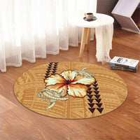 Hawaiian Vintage Hibiscus Round Carpet AH - Polynesian Pride