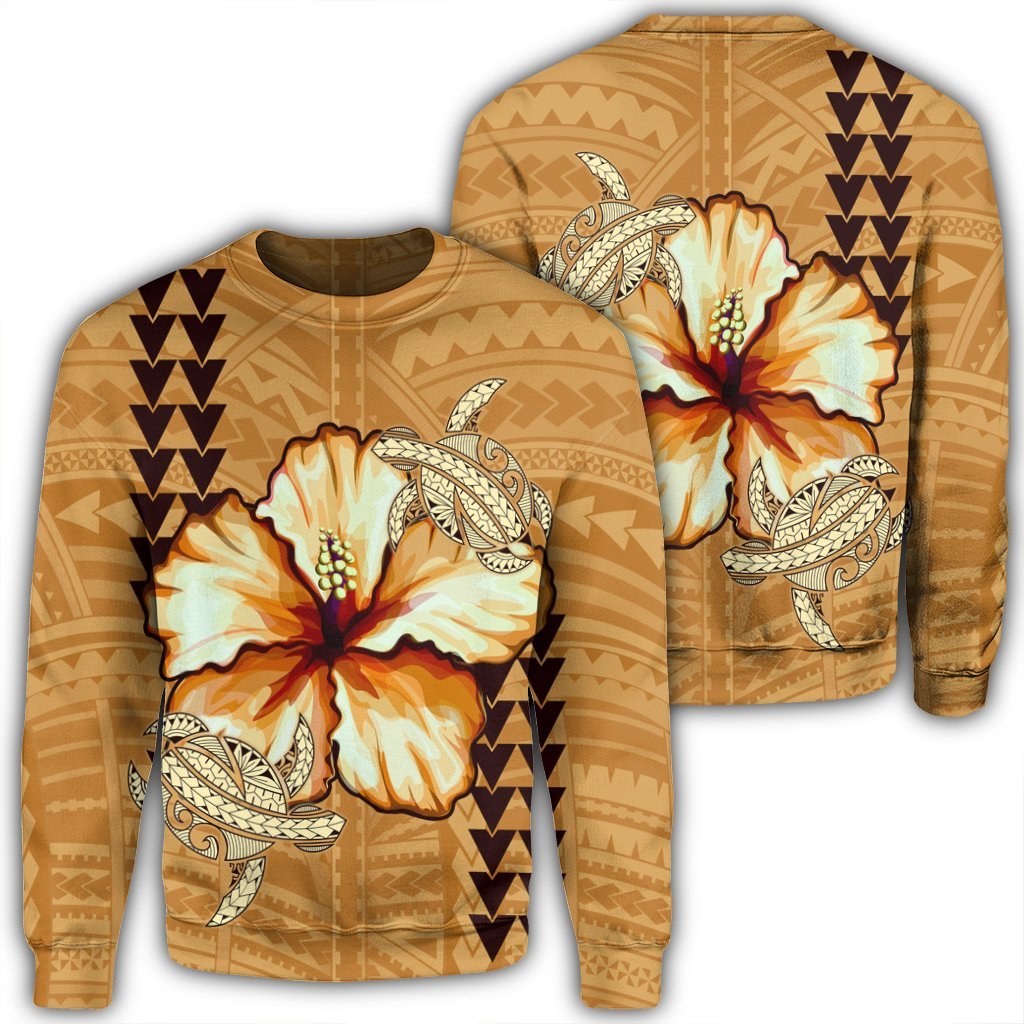 Hawaiian Vintage Hibiscus Sweatshirt AH Unisex Black - Polynesian Pride