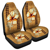Hawaiian Vintage Hibiscus Car Seat Covers AH Universal Fit Black - Polynesian Pride