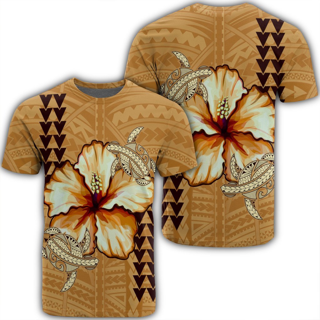 Hawaiian Vintage Hibiscus T Shirt AH Unisex Black - Polynesian Pride