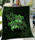 Hawaii Premium Blanket - Turtle Strong Pattern Hibiscus Plumeria Green AH - Polynesian Pride