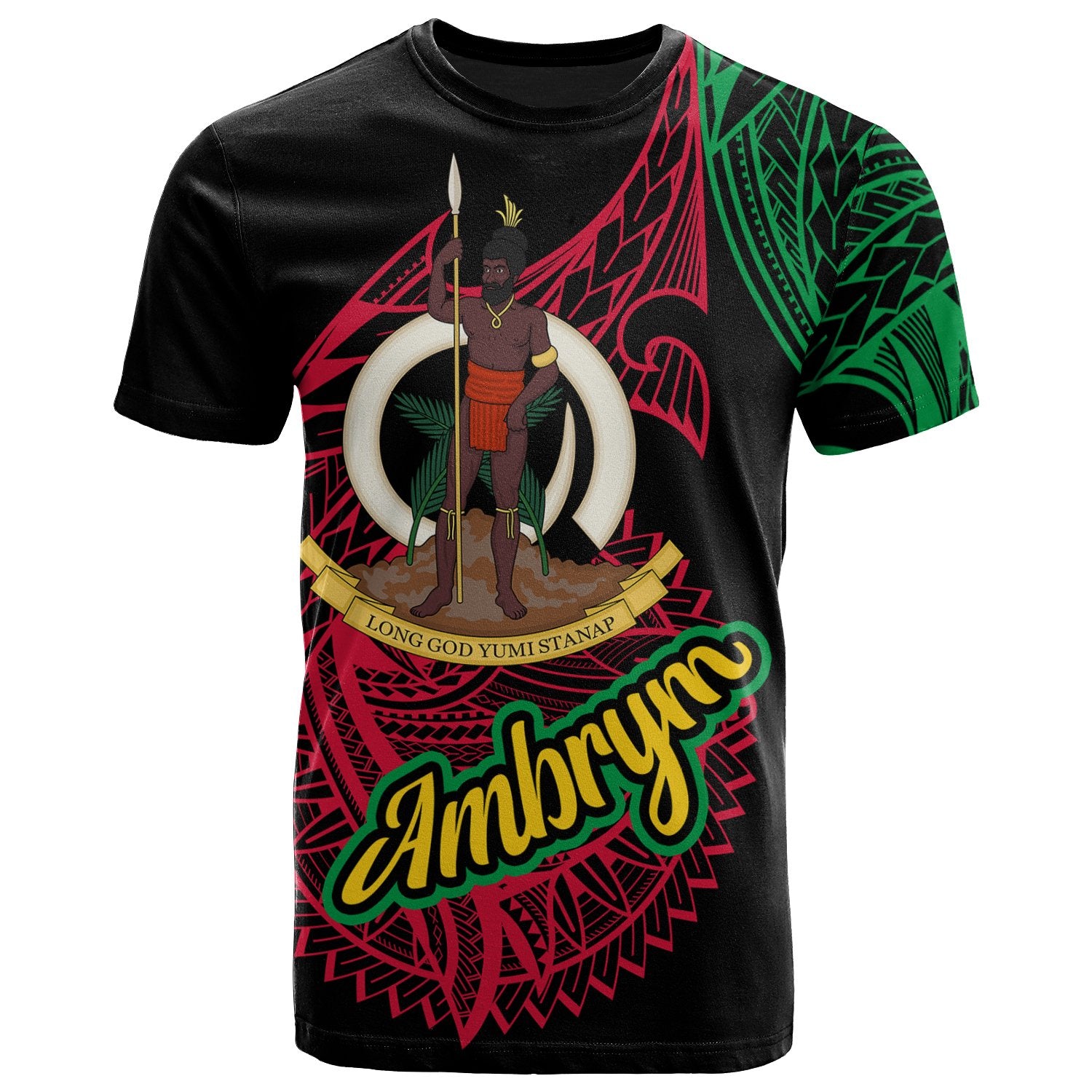 Vanuatu T Shirt Ambrym Seal of Vanuatu Special Style Unisex Black - Polynesian Pride