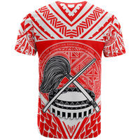 American Samoa T Shirt Unique Eagle Feather Texture Red - Polynesian Pride