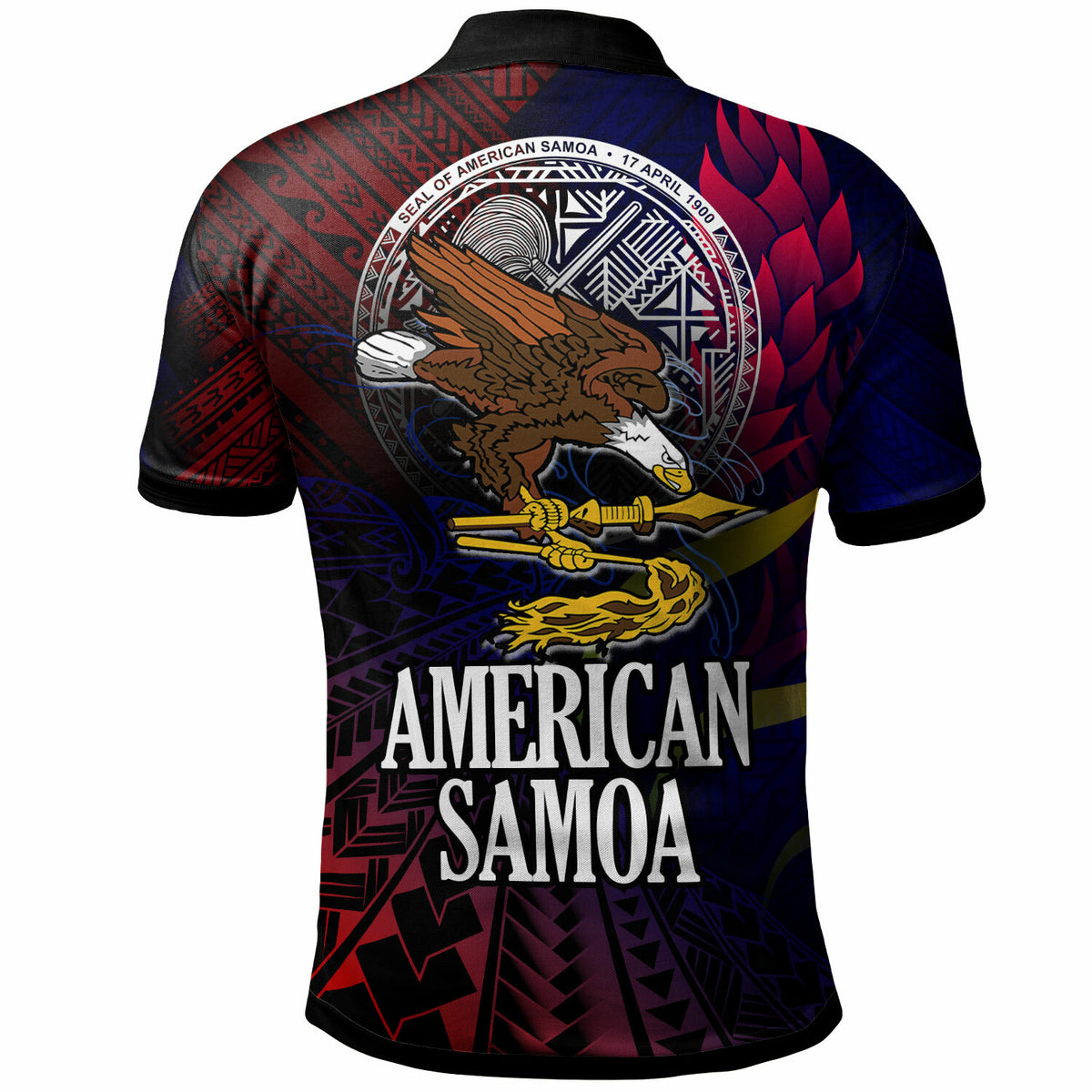 American Samoa Polo Shirt Custom Seal Of American Samoa Gradient Color Style LT10 - Polynesian Pride
