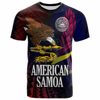 American Samoa T Shirt Custom Seal of American Samoa Gradient Color Style LT10 Black - Polynesian Pride