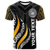 American Samoa Custom T Shirt American Samoa Strong Fire Pattern Gold Unisex Art - Polynesian Pride