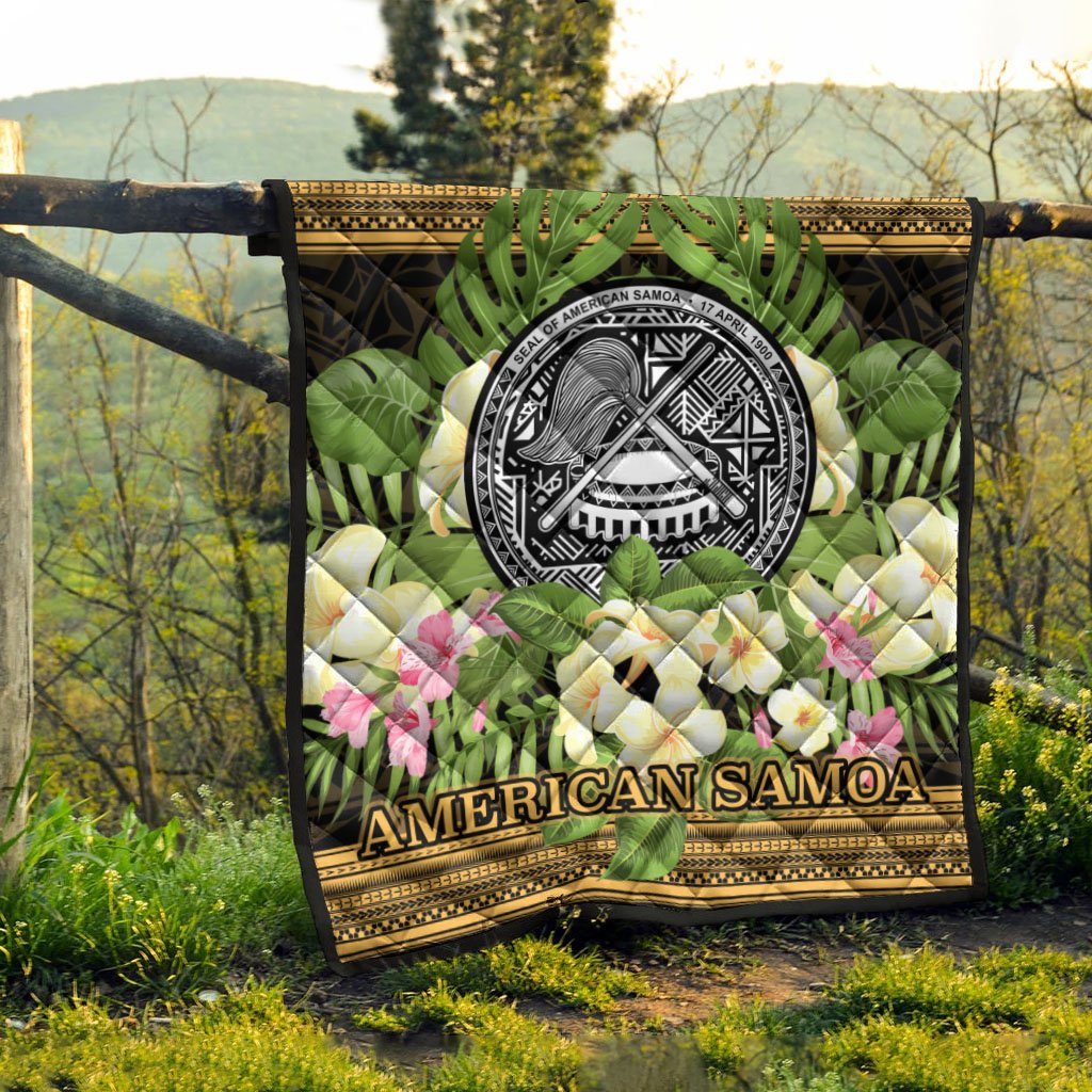 American Samoa Premium Quilt - Polynesian Gold Patterns Collection - Polynesian Pride