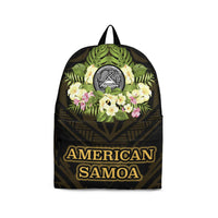 American Samoa Backpack - Polynesian Gold Patterns Collection Black - Polynesian Pride