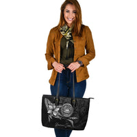 American Samoa Leather Tote - Fish With Plumeria Flowers Style - Polynesian Pride