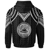 American Samoa Custom Hoodie Polynesian Armor Style Black - Polynesian Pride