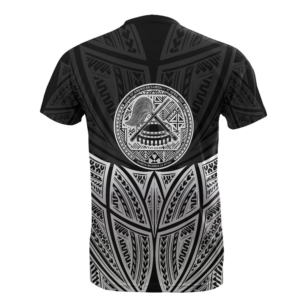 American Samoa Polynesian Custom T Shirt Black Pride Map and Seal - Polynesian Pride