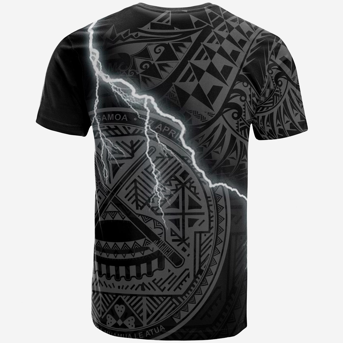 American Samoa Custom T Shirt American Samoa Coat of Arms Lighting Thunder - Polynesian Pride