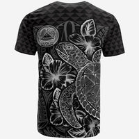 American Samoa T Shirt American Samoan Turtle Hibiscus Black - Polynesian Pride