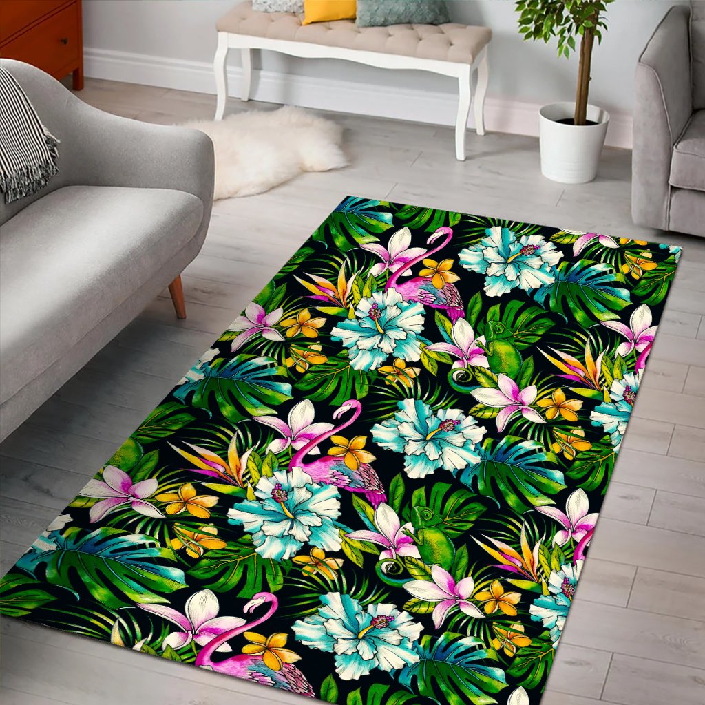 Animals And Tropical Flowers Area Rug - AH - Polynesian Pride