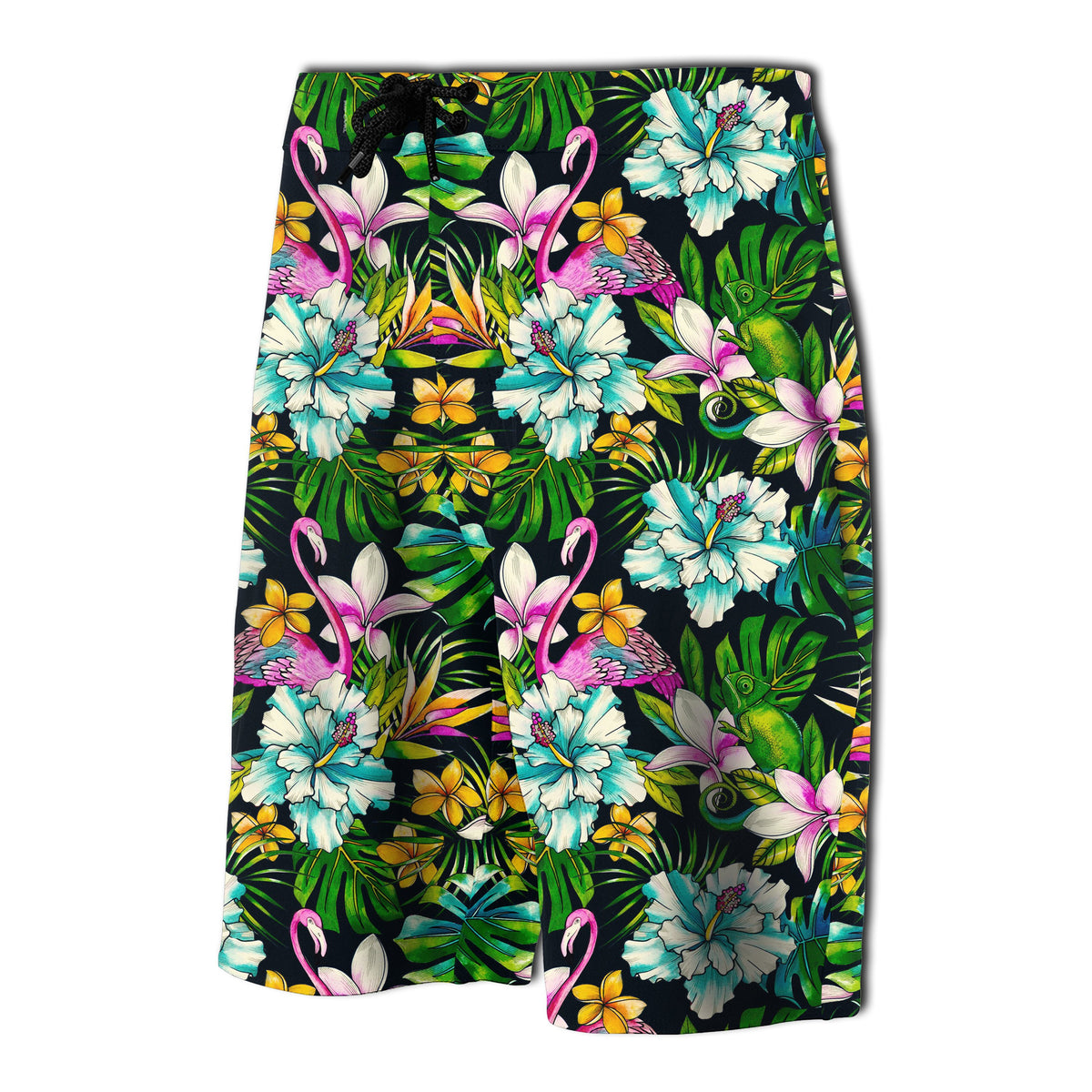 Animals And Tropical Flowers Board Shorts - Polynesian Pride