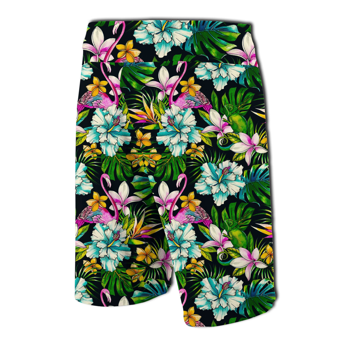 Animals And Tropical Flowers Board Shorts - Polynesian Pride