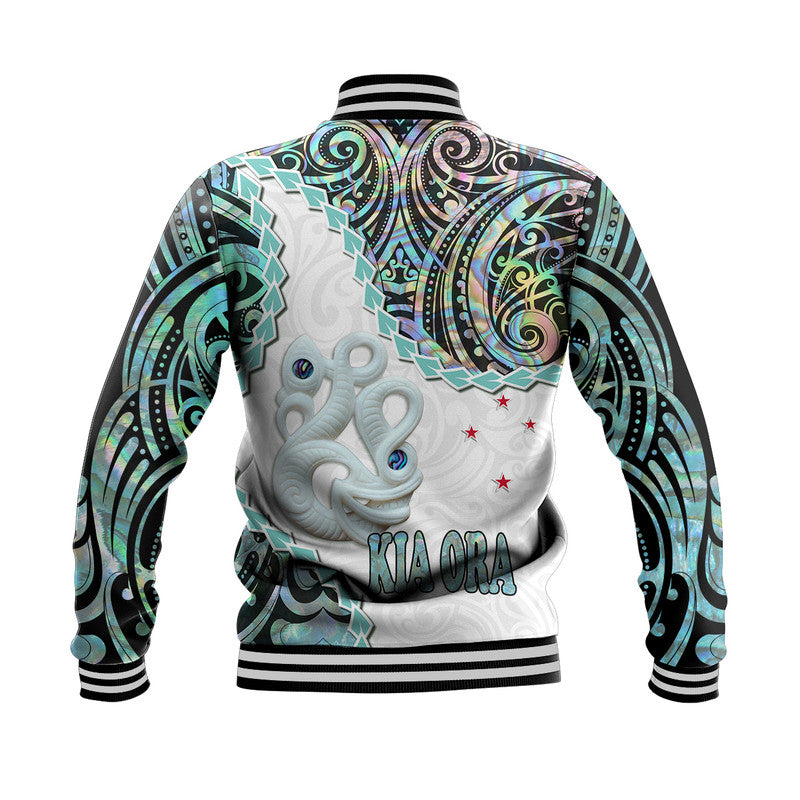 New Zealand Maori Baseball Jacket Aotearoa Manaia Basic Paua Shell - Kia Ora LT9 - Polynesian Pride